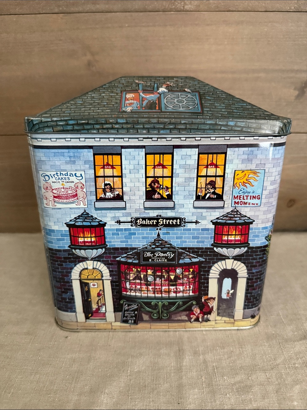 Vintage Baker Street Storefront British Townhouse Tin